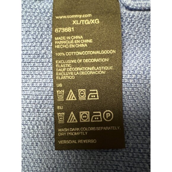 Tommy Hilfiger Men's Sweater Cardigan 1/4 Zip Blue Size XL Preppy Classic Cotton - Picture 5 of 7